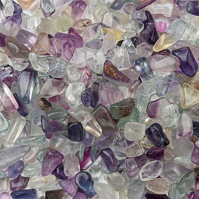 Natural Green Fluorite Chip Beads G-M364-06-1
