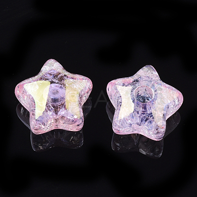 Transparent Crackle Acrylic Beads TACR-S148-03-M-1