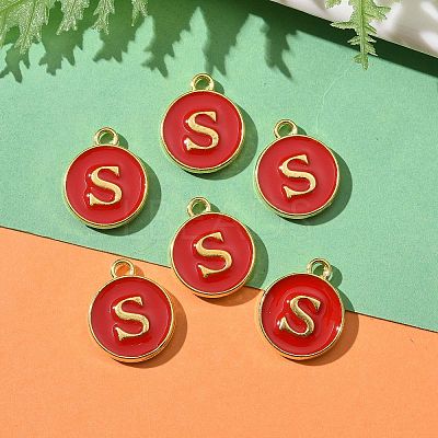 Golden Plated Alloy Enamel Charms LS-ENAM-S118-03S-1