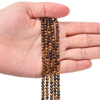 Natural Tiger Eye Beads Strands G-G099-3mm-4-1
