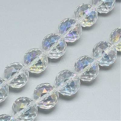 Electroplate Glass Bead Strands EGLA-S137-14mm-08-1