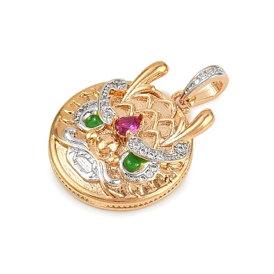 Brass Micro Pave Cubic Zirconia Pendants KK-K351-53G-1