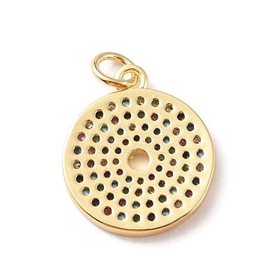 Rack Plating Brass Micro Pave Colorful Cubic Zirconia Pendants KK-F852-17G-01-1