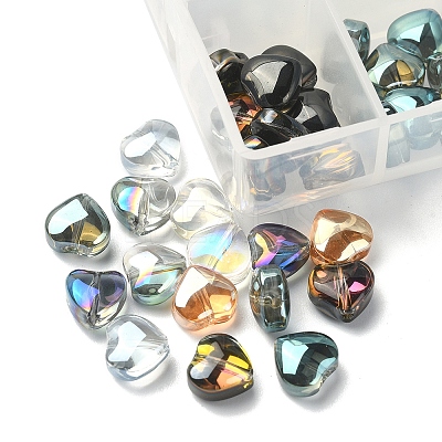 80Pcs 8 Style Transparent Electroplate Glass Beads Strands EGLA-FS0001-35-1
