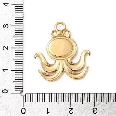 304 Stainless Steel Pendant Cabochon Settings STAS-B113-09G-03-1
