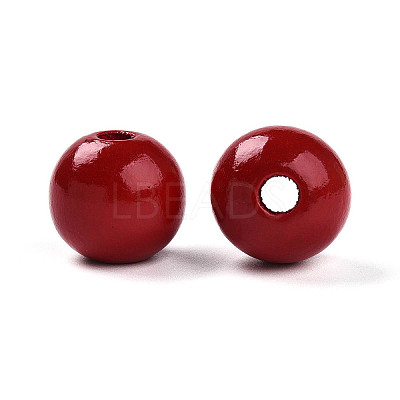 Painted Natural Wood Beads WOOD-A018-16mm-11-1