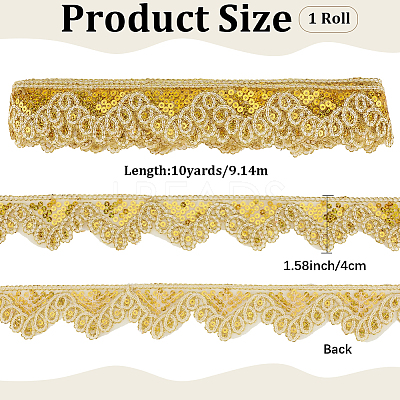 10 Yards Sparkle Polyamide Wavy Flower Lace Trim OCOR-WH20022-023A-1