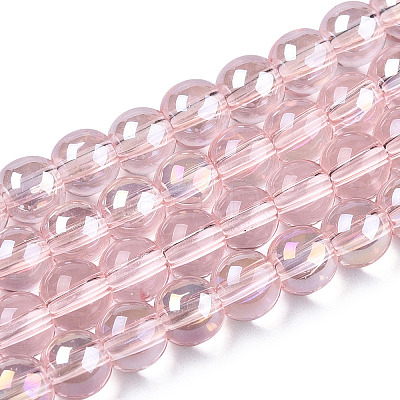 Electroplate Transparent Glass Beads Strands GLAA-T032-T6mm-AB10-1