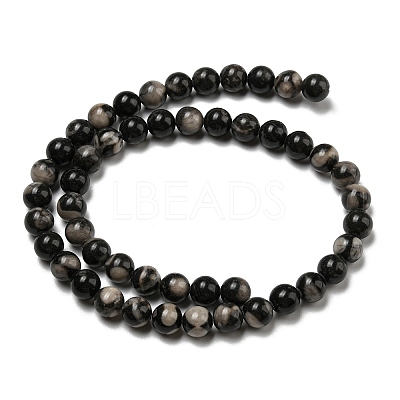 Natural Black Fossil Coral Beads Strands G-R494-A04-03-1