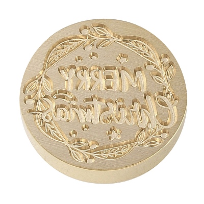 Merry Christmas Series Wax Seal Brass Stamp Head AJEW-M037-01G-05-1