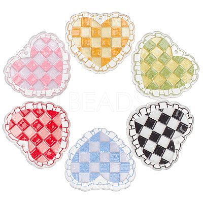 12Pcs 6 Colors Transparent Acrylic Pendants OACR-SC0002-21-1