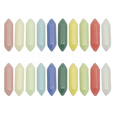 20Pcs 10 Colors  Synthetic Luminous Stone Double Terminated Points FIND-CA0007-91-1