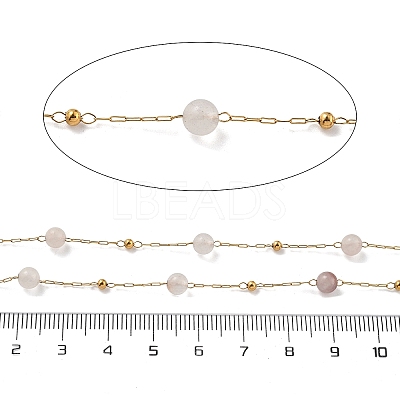 Natural Grey Agate & 304 Stainless Steel Beads Link Chains CHS-K021-08A-11-1