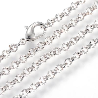 Iron Rolo Chains Necklace Making MAK-R015-75cm-P-1