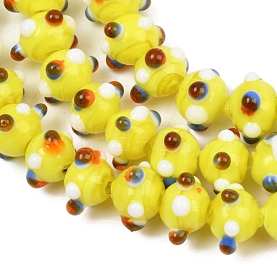 Handmade Bumpy Lampwork Beads Strands LA-CBA05D6-01-02-1