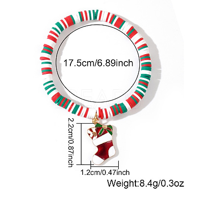 Christmas 304 Stainless Steel Enamel Charm Bracelets AH2991-13-1