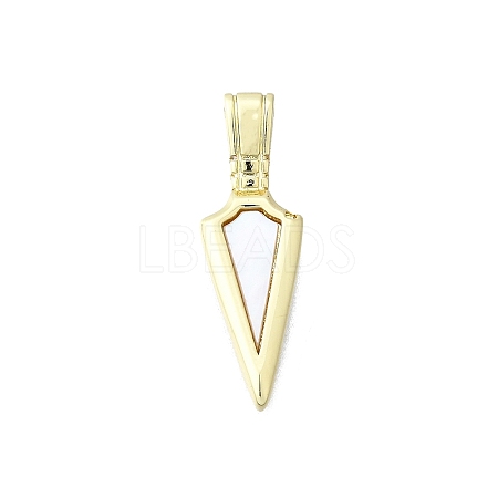 Arrowhead Shape Brass Pendants KK-V010-13G-1