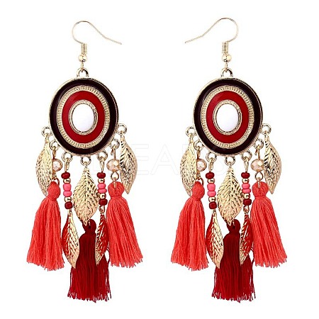 Alloy Oval Chandelier Earrings FS-WGD7741-01-1