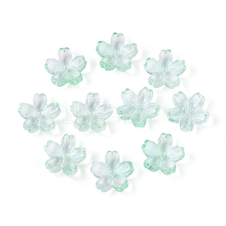 Baking Paint Transparent Glass Bead Caps DGLA-N014-06A-04-1