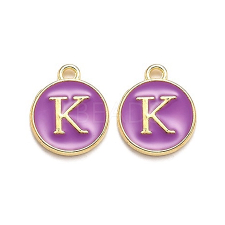 Golden Plated Alloy Enamel Charms ENAM-Q437-12K-1