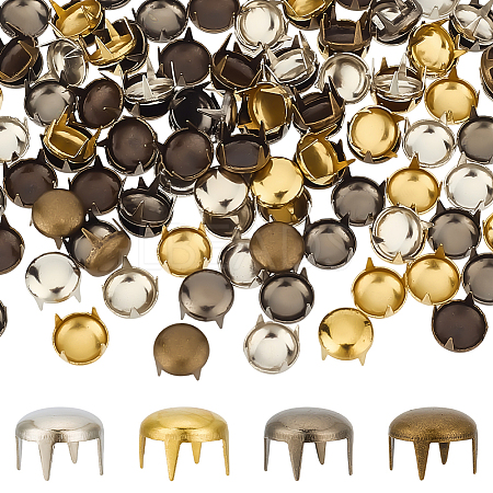 160Pcs 4 Colors Brass Studs Rivets KK-GF0001-23B-1