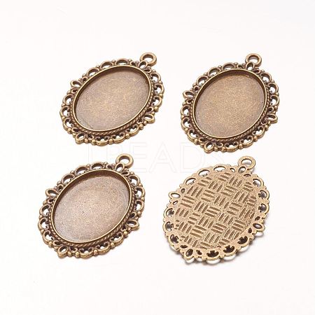 Zinc Alloy Pendant Settings for Cabochon & Rhinestone X-PALLOY-A15257-AB-FF-1