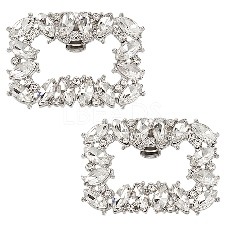 Alloy Crystal Rhinestone Shoe Buckle Clips FIND-WH0021-88P-1