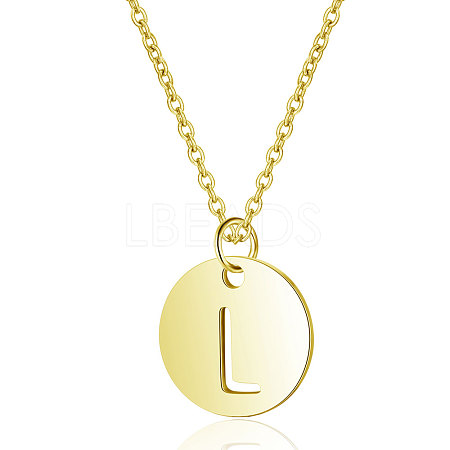 201 Stainless Steel Initial Pendants Necklaces NJEW-S069-TN508-L-1