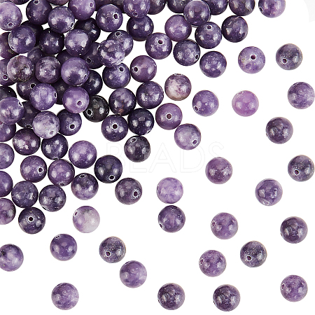 Olycraft 2 Strands Natural Lepidolite/Purple Mica Stone Beads Strands G-OC0003-28-1