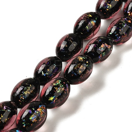 Handmade Dichroic Foil Glass Beads Strands DICH-U001-12G-1