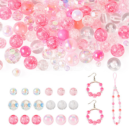 Transparent & Opaque Acrylic Bead OACR-TAC0002-08B-1