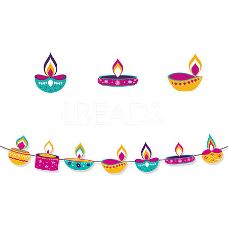 Diwali Theme Paper Flag Banners DIY-NH0011-01B-1