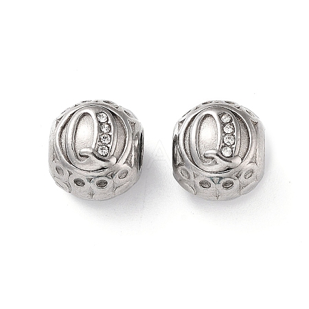 304 Stainless Steel Rhinestone European Beads STAS-A092-10Q-P-1