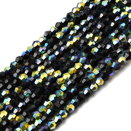 AB Color Plated Transparent Glass Beads Strands GLAA-G127-01D-1
