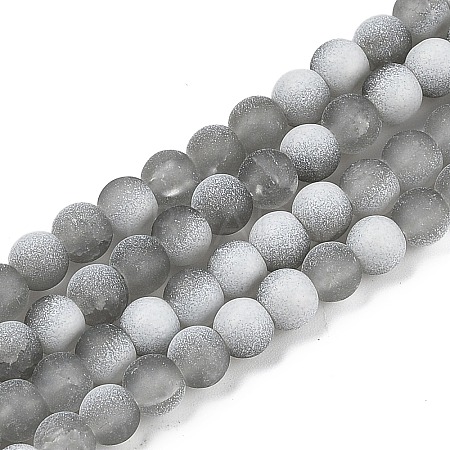 Frosted Crackle Glass Beads X1-GLAA-U001-8mm-M06-1