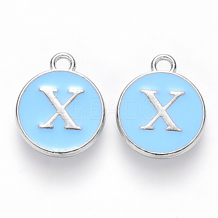 Platinum Plated Alloy Enamel Charms ENAM-S118-04X-P-1