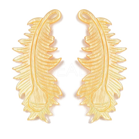 Natural Yellow Shell Carved Pendants SSHEL-C012-15-1