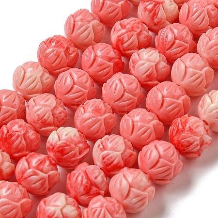 Carved Synthetic Coral Beads CORA-R021-07-01-1
