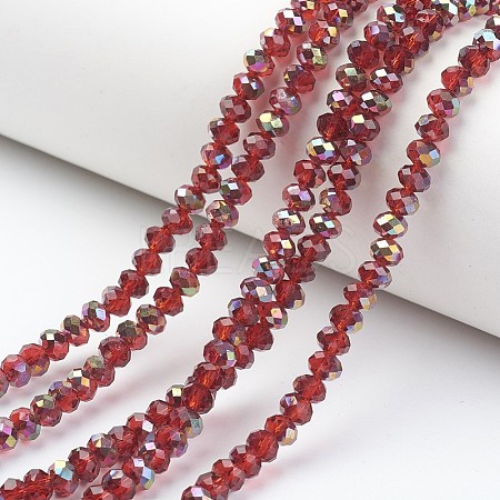 Electroplate Transparent Glass Beads Strands EGLA-A034-T8mm-R05-1