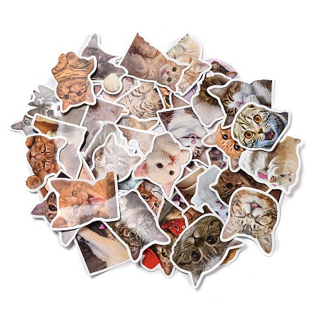 50 Sheets Paper Cat Stickers STIC-Q002-07-1