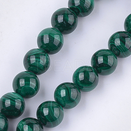 Natural Malachite Beads Strands G-S333-10mm-028-1