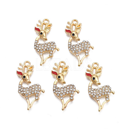 Rack Plating Alloy Enamel Pendants ENAM-N055-118-1