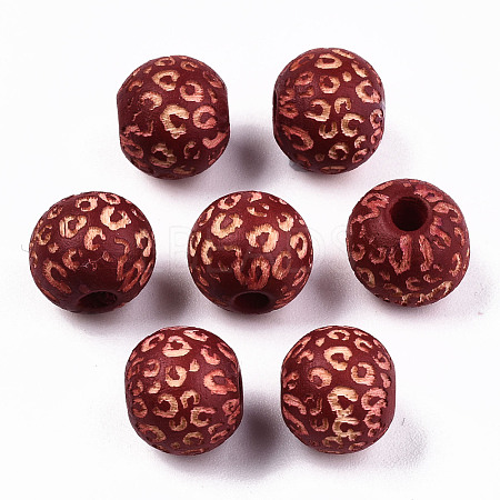 Painted Natural Wood Beads WOOD-T021-53A-08-1