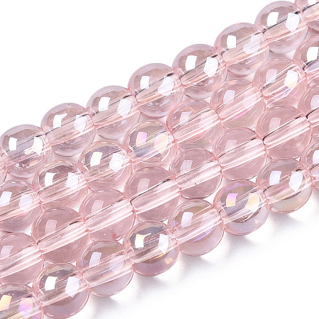 Electroplate Transparent Glass Beads Strands GLAA-T032-T6mm-AB10-1