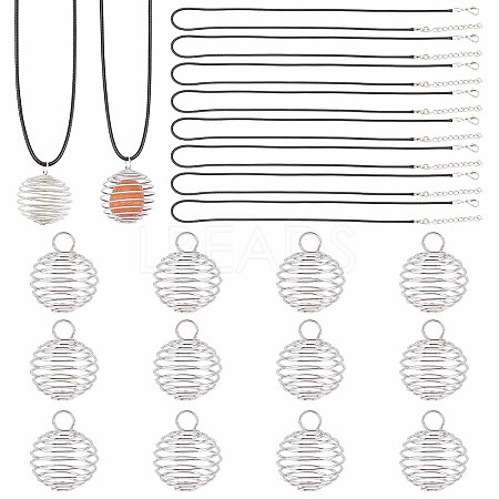 SUNNYCLUE Round Wire Pendant Necklaces DIY Making Kit DIY-SC0017-53-1