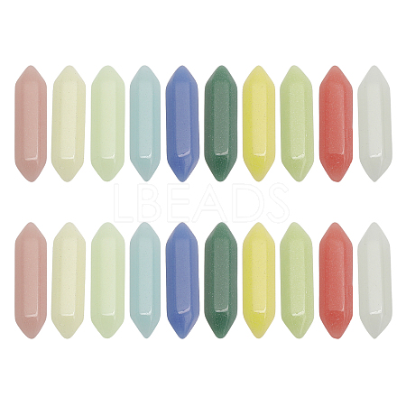 20Pcs 10 Colors  Synthetic Luminous Stone Double Terminated Points FIND-CA0007-91-1