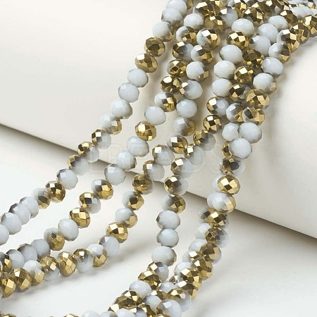 Electroplate Opaque Glass Beads Strands EGLA-A034-P6mm-O08-1