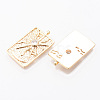 Brass Micro Pave Clear Cubic Zirconia Pendants KK-N232-168G-NF-2