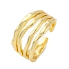 Rack Plating Brass Cuff Finger Rings for Women RJEW-M028-23G-2