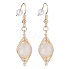Natural Stone Braided Dangle Earring EJEW-JE04845-3